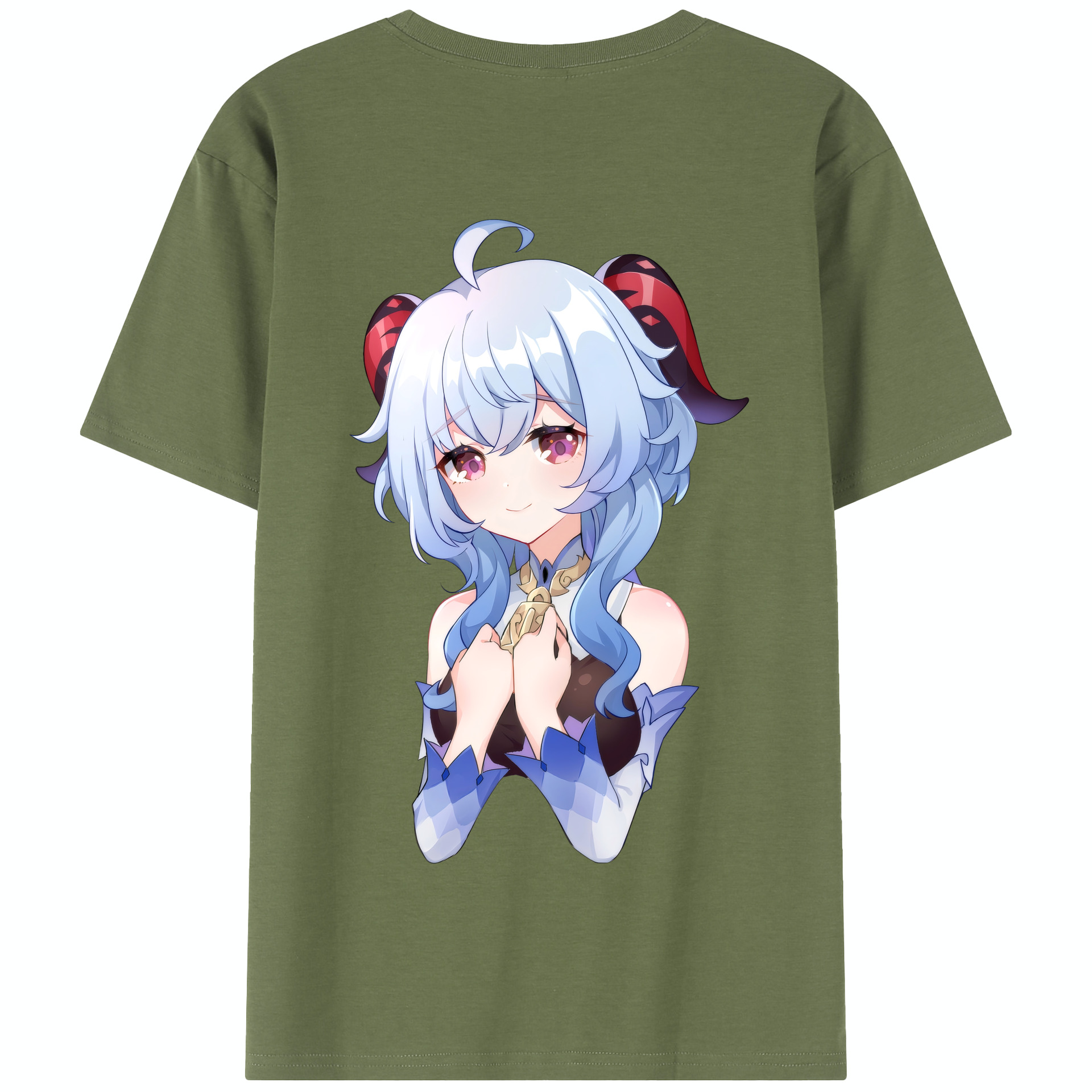 げんし神 甘雨 かんう genshin Ganyu 綿100％半袖Tシャツ（背面プリント）